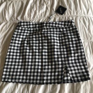 Zaful black and white checker print mini skirt🖤
